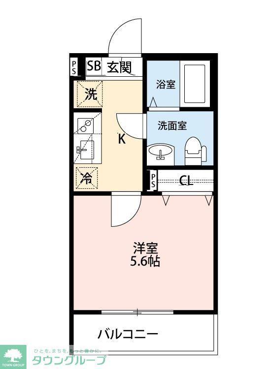 FELICE COURT(1K/1階)の間取り写真