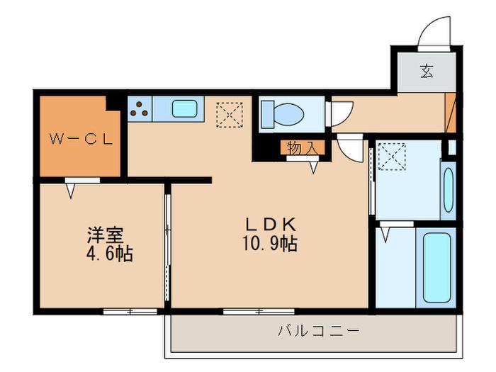 フラン苅原(1LDK/2階)の間取り写真