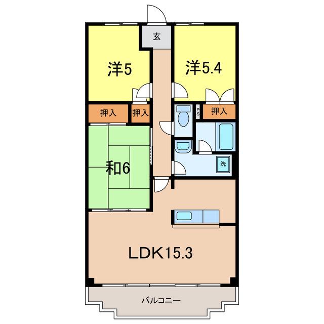 グランシャリオ(3LDK/4階)の間取り写真