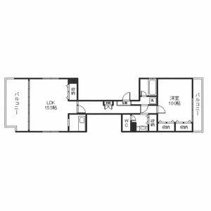 ハッピーコート栄町(1LDK/7階)の間取り写真