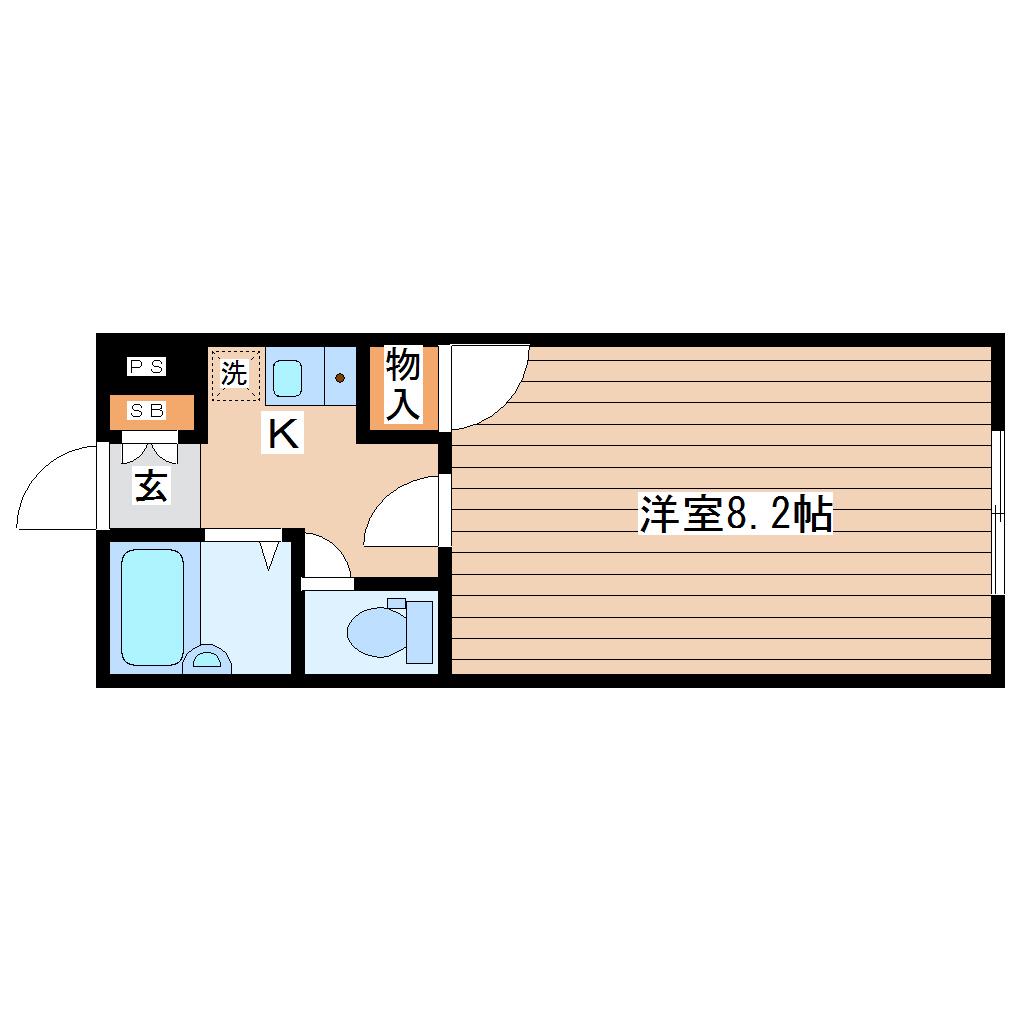 メゾン萩野町(1K/4階)の間取り写真