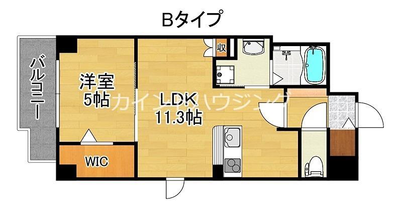 メゾンドール天下茶屋(1LDK/4階)の間取り写真