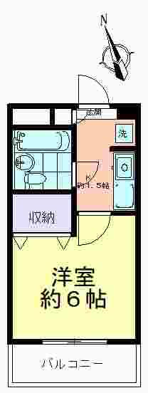 KNマンション(1K/1階)の間取り写真