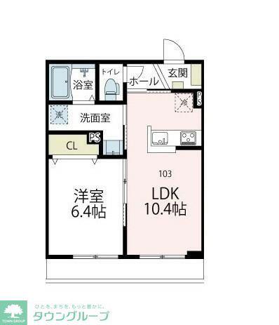 ブルーム武蔵中原(1LDK/1階)の間取り写真