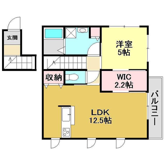 フェリーチェ薊野(1LDK/2階)の間取り写真