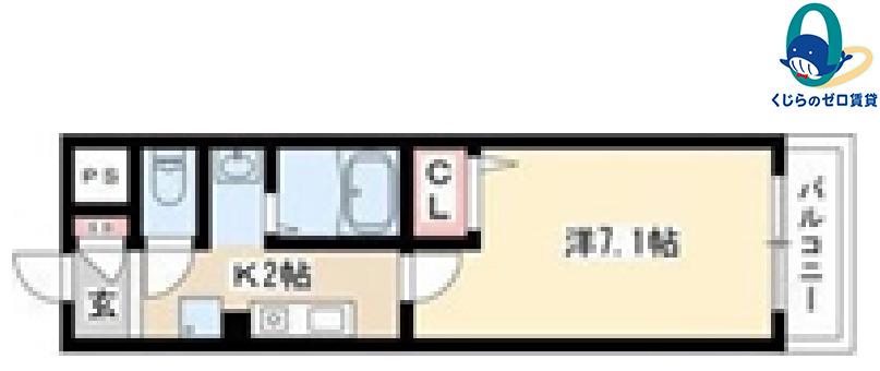 プリムローズマンション(1K/3階)の間取り写真