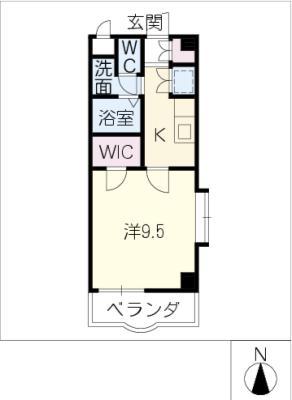 ENAMユーアイ(1K/4階)の間取り写真