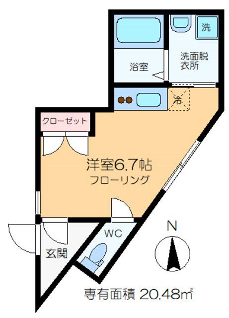 ALLEY HAUS(ワンルーム/1階)の間取り写真