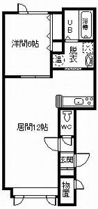 アシル A棟(1LDK/2階)の間取り写真