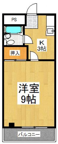 ブランチヤマダ(1K/3階)の間取り写真