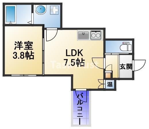 パシフィック千林(1LDK/2階)の間取り写真