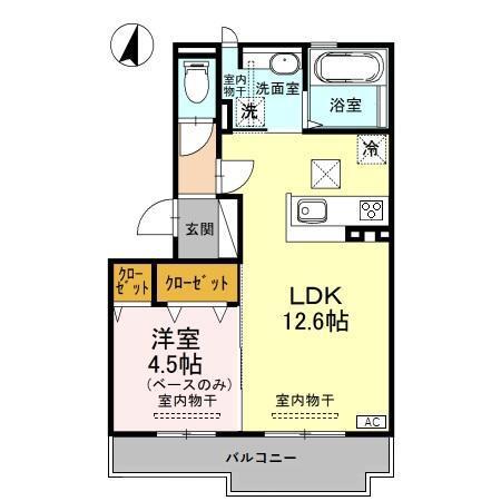 グランピソ加賀(1LDK/1階)の間取り写真