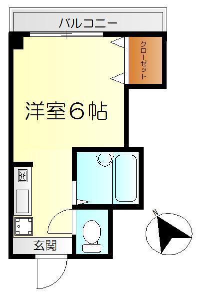 カネノリビル(1K/4階)の間取り写真