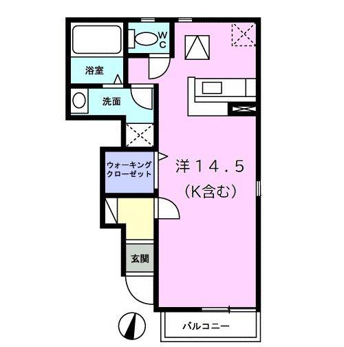 ODANNA 創 I(ワンルーム/1階)の間取り写真