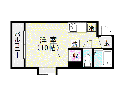 OAK VILLA KAGOSHIMA 5TH(ワンルーム/3階)の間取り写真