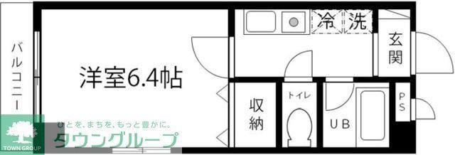 グランピエールK2(1K/1階)の間取り写真