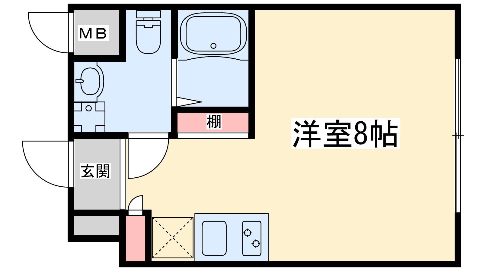 セレステ東中島(ワンルーム/2階)の間取り写真