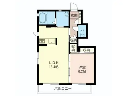 ソレアード(1LDK/1階)の間取り写真