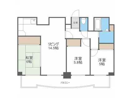 MILD発寒 マイルド発寒(3LDK/3階)の間取り写真