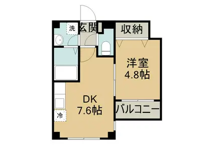 センチュリーヒルズ幕張B棟(1DK/3階)の間取り写真