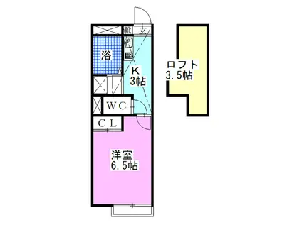 レオパレス宮本相久(1K/1階)の間取り写真