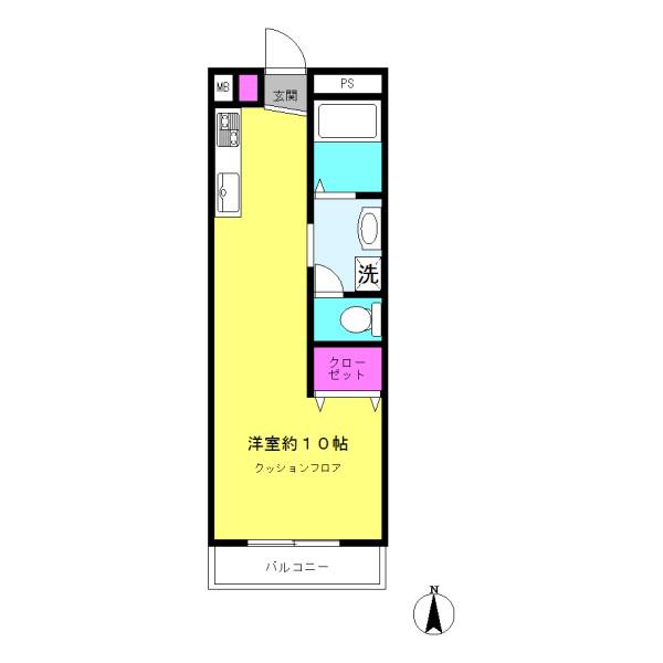 野路マンション(ワンルーム/3階)の間取り写真
