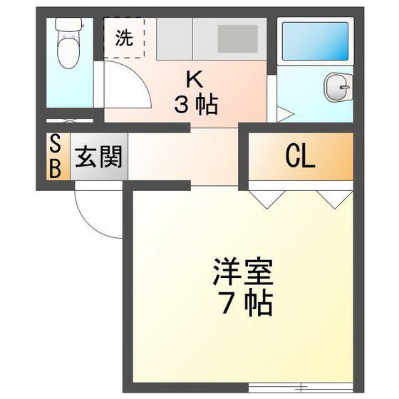 コーポSG(1K/2階)の間取り写真