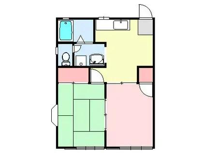 リバティハウス八ヶ崎A(2DK/2階)の間取り写真