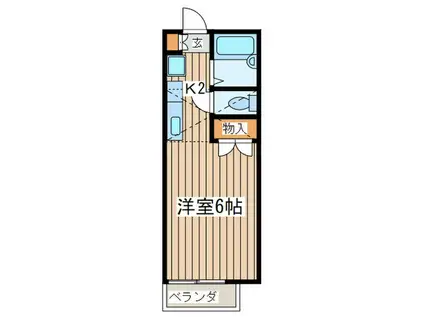すみれハイツⅡ(1K/2階)の間取り写真