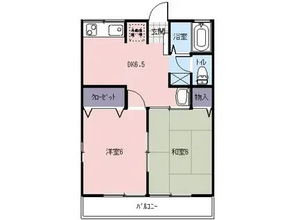 アンナプルナ(2DK/1階)の間取り写真