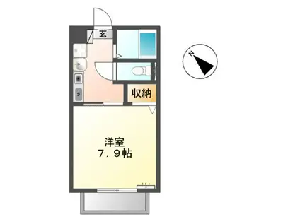 サープラス大庭(1K/2階)の間取り写真