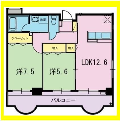 コンフォールシェル(2LDK/5階)の間取り写真