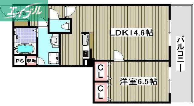 コア本町(1LDK/6階)の間取り写真
