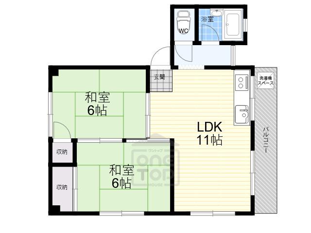 井上マンション(2LDK/2階)の間取り写真