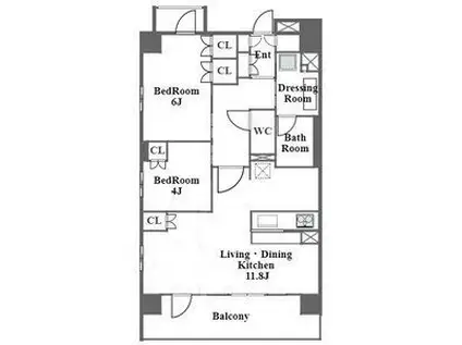ラ・ヴィータ葵(2LDK/10階)の間取り写真