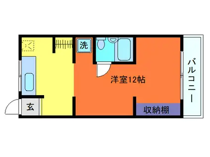 寺口ハイツ(ワンルーム/2階)の間取り写真