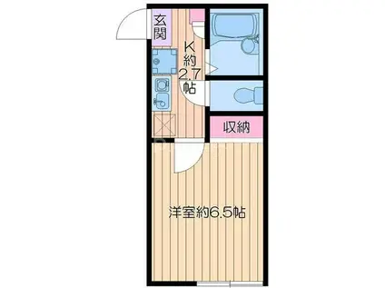 AMICUS(1K/2階)の間取り写真