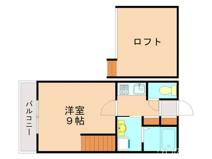 OMOYA3(1K/2階)の間取り写真