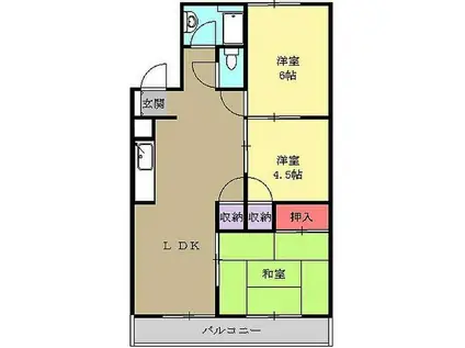 リアライズ自由ヶ丘(3LDK/2階)の間取り写真