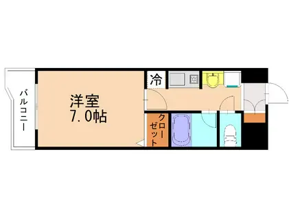 ジュネスシティ宮の前(1K/4階)の間取り写真