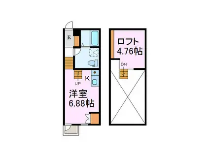 フルラージュ(ワンルーム/2階)の間取り写真