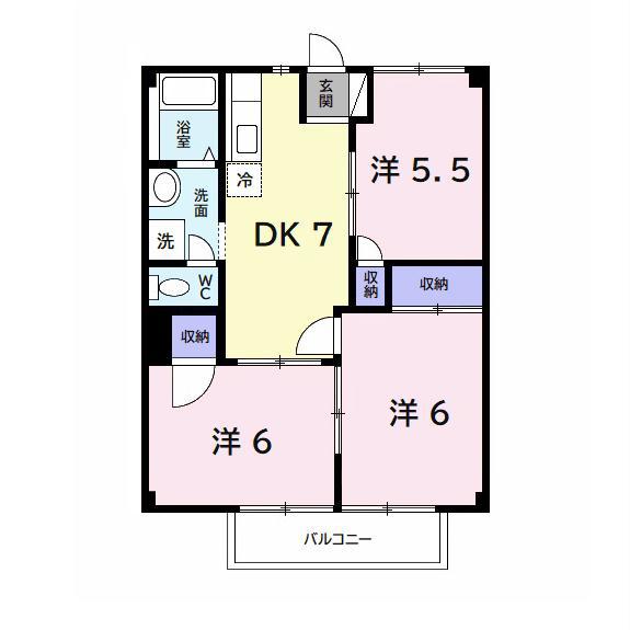 パンプハウス(3DK/2階)の間取り写真