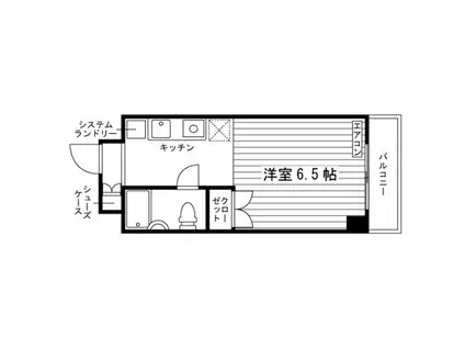 クリスタルパレス鬼高(1K/2階)の間取り写真