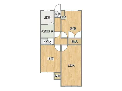 ポートタウン大津(2LDK/2階)の間取り写真