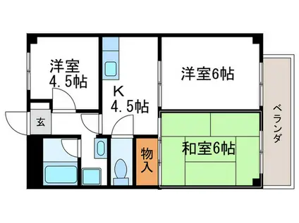 桂フォーラム(3K/3階)の間取り写真