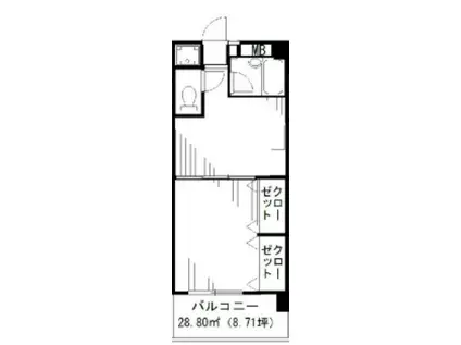 カトレアハルミビル(1DK/3階)の間取り写真
