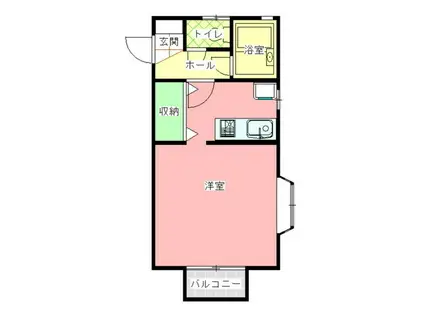 コーポ金沢C棟(ワンルーム/1階)の間取り写真