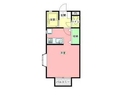 コーポ金沢C棟(ワンルーム/2階)の間取り写真