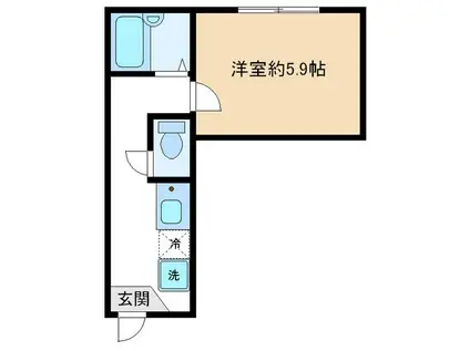 マリンプラザ2(1K/2階)の間取り写真