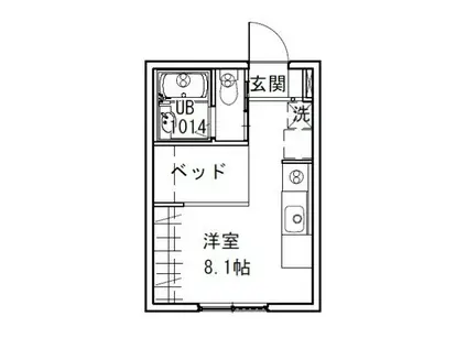 ハイドランジア草津(ワンルーム/2階)の間取り写真